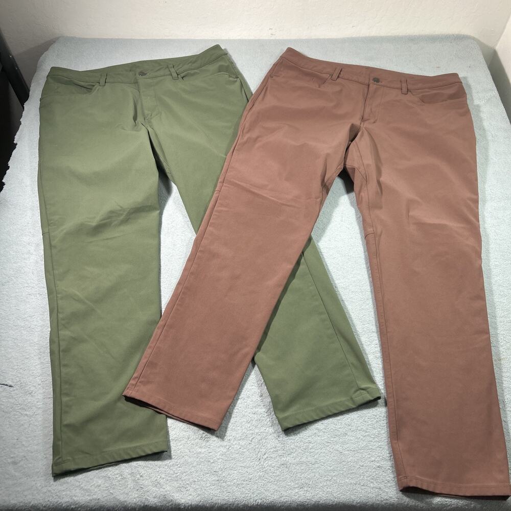2x Lululemon ABC Chino Slack Pants Mens 36 Straight Trousers Meta
